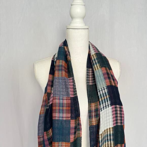 Plaid Multicolor Fringe Scarf Shawl - Picture 2 of 11